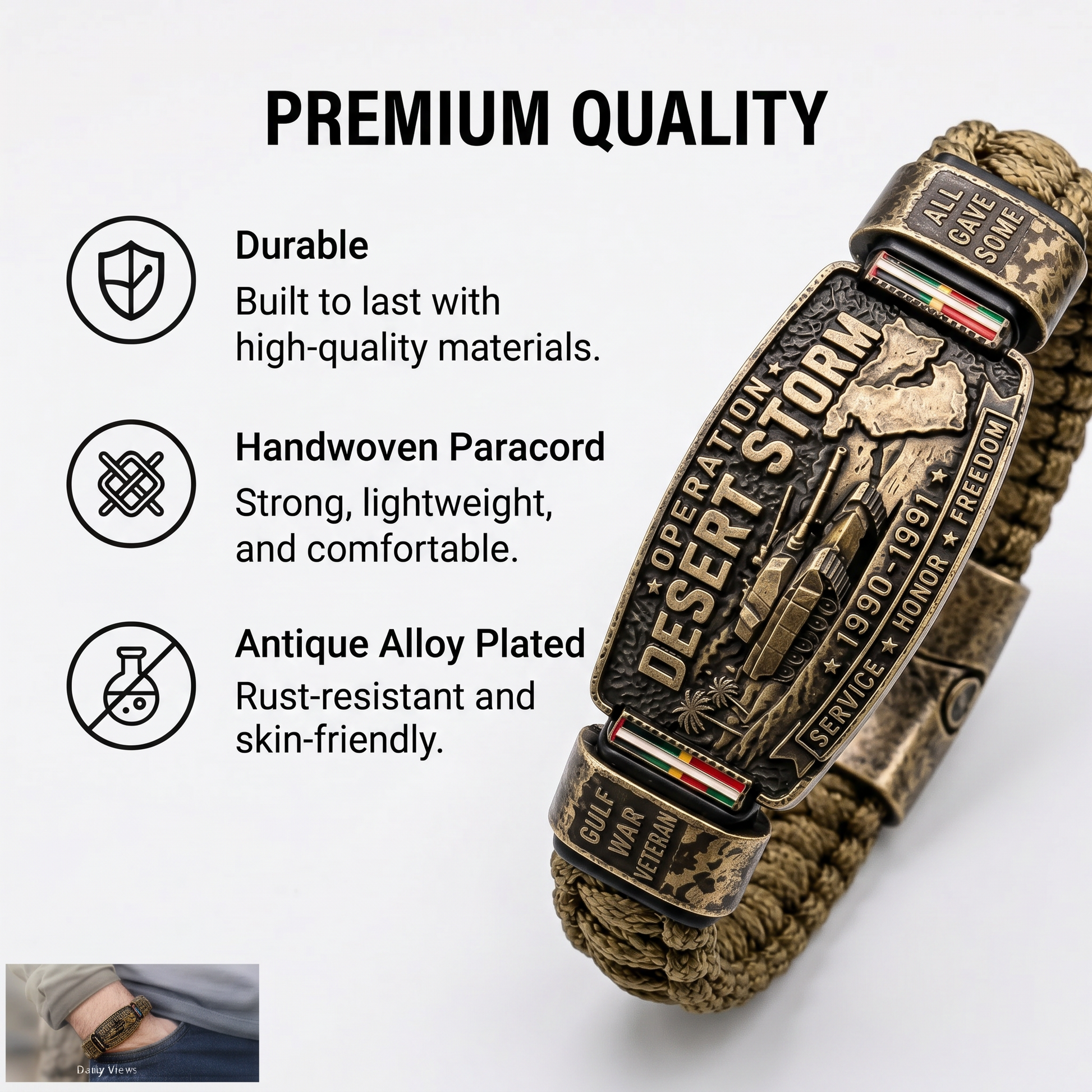 🎉Operation Desert Storm Veteran Paracord Bracelet