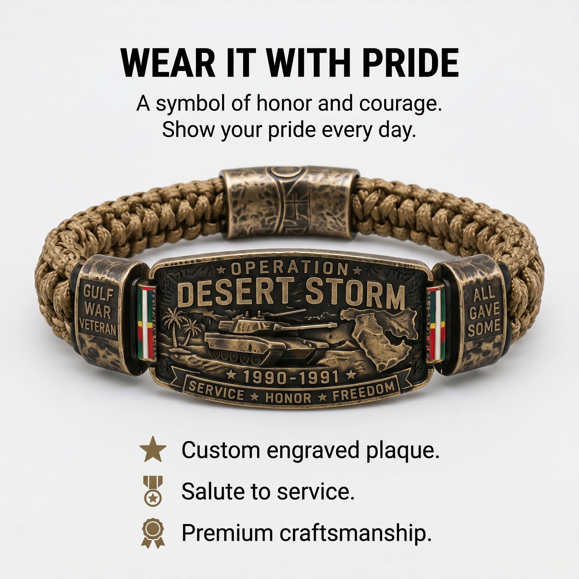 🎉Operation Desert Storm Veteran Paracord Bracelet