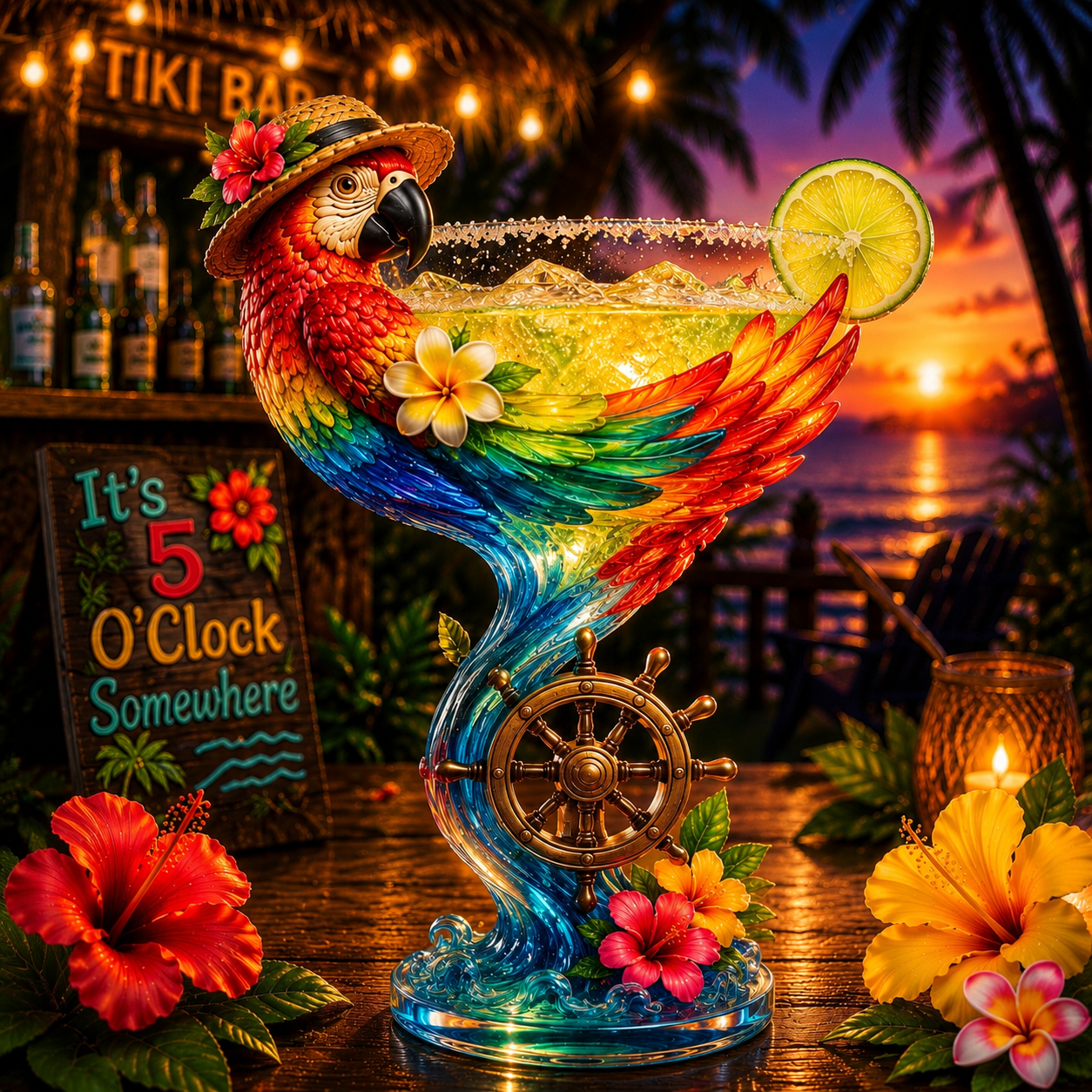 Tropical Animal Goblet – Your 24/7 Island Escape in a Glass