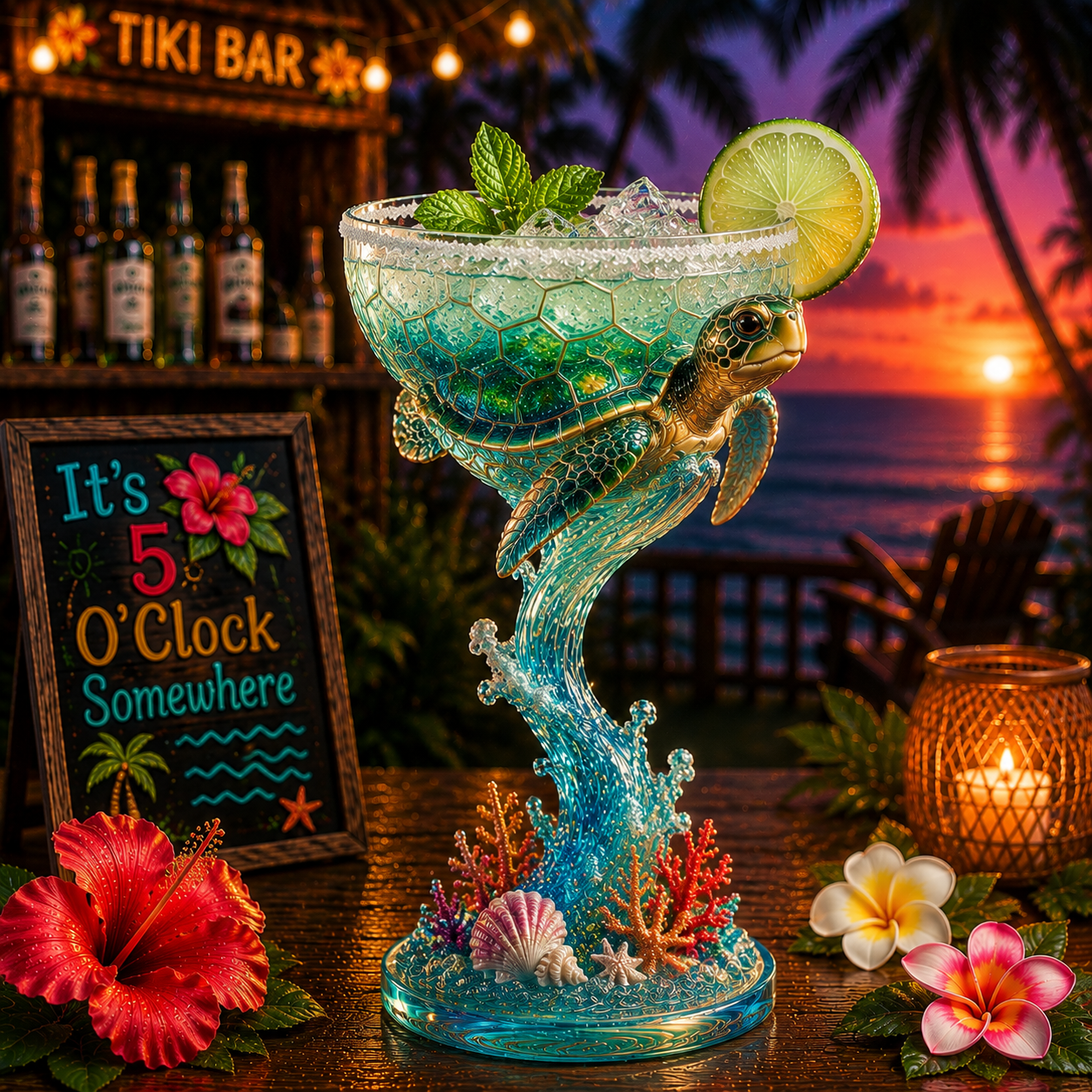 Tropical Animal Goblet – Your 24/7 Island Escape in a Glass