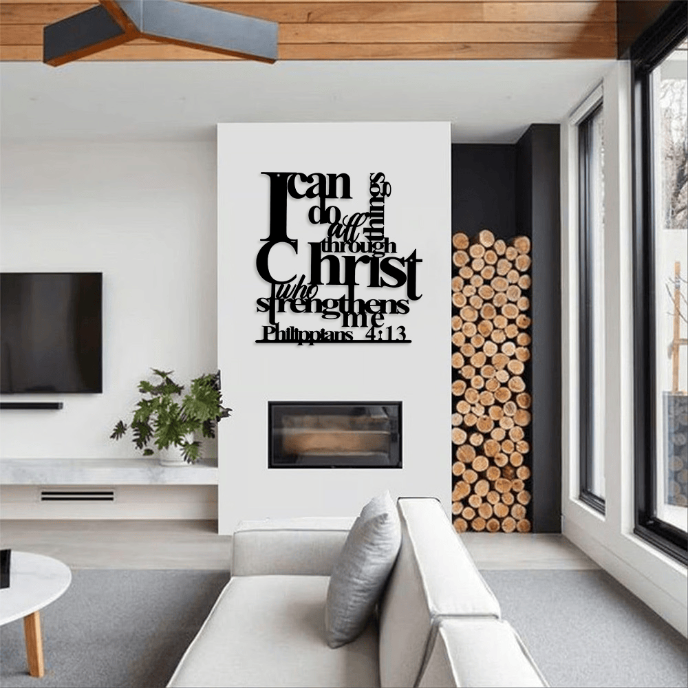 ✝️Philippians 4:13 I Can Do All Things Metal Wall Decor: Christ’s Strength for Your Walls