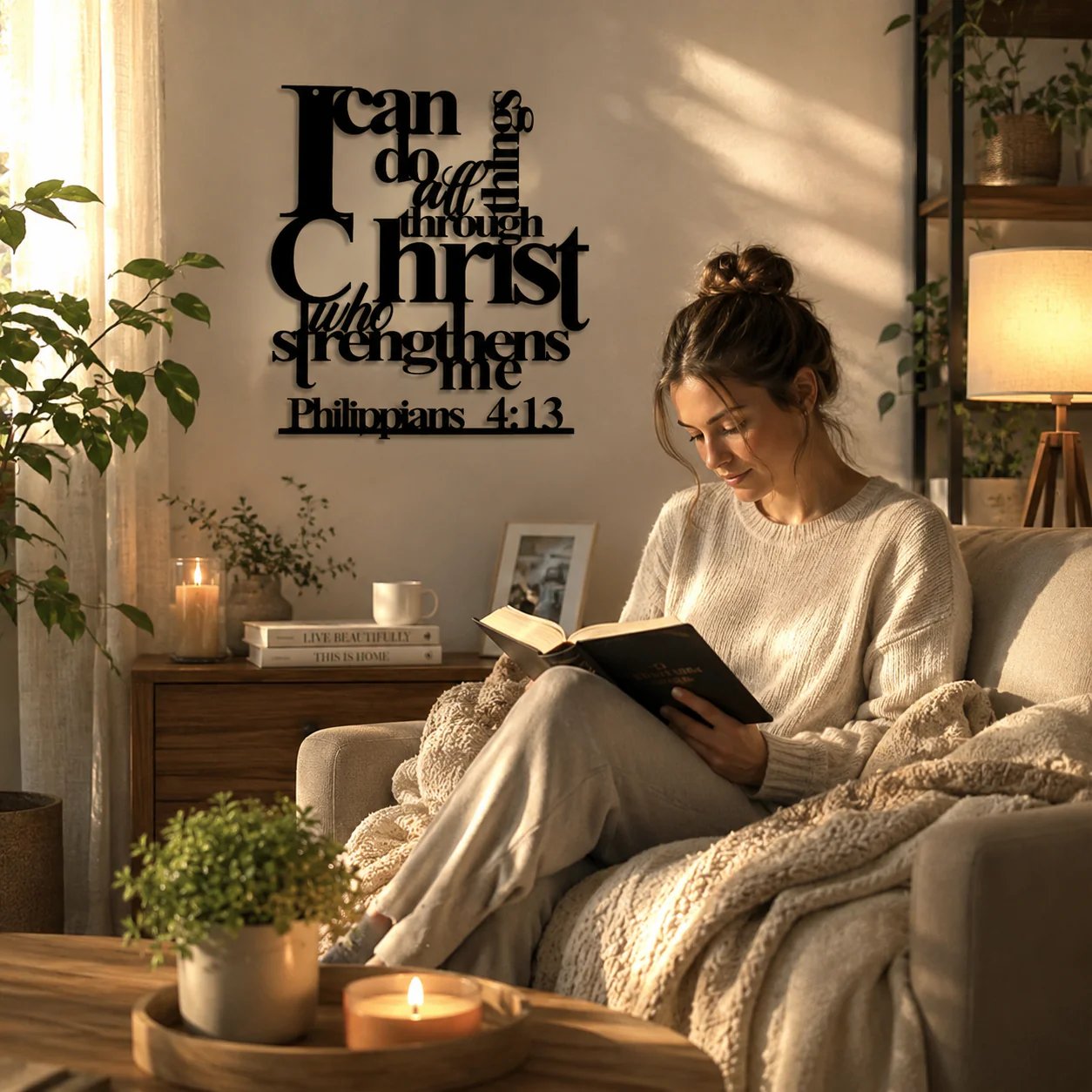 ✝️Philippians 4:13 I Can Do All Things Metal Wall Decor: Christ’s Strength for Your Walls