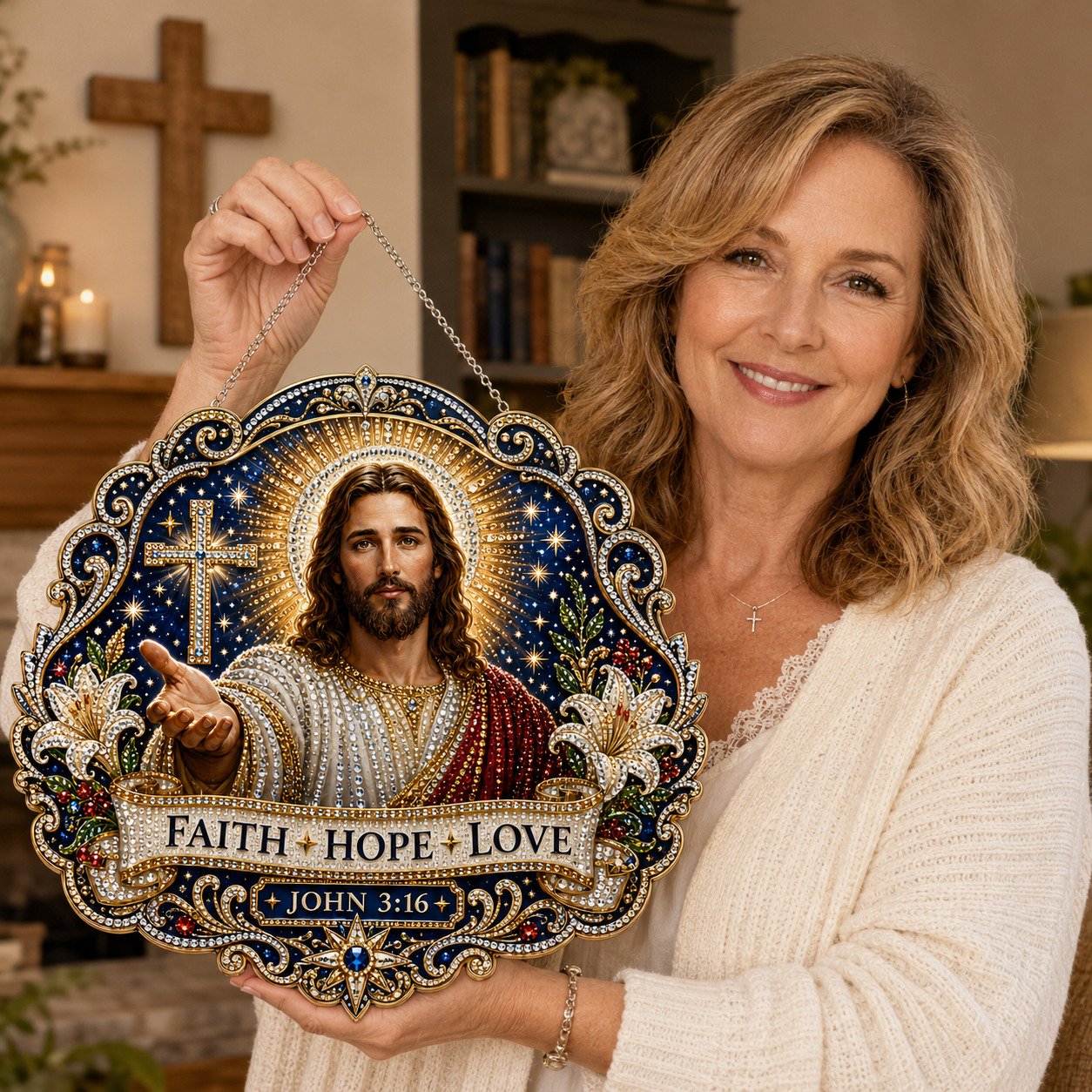 🔥LAST DAY 49% OFF - ✝️✨Jesus Diamond Art Hanging Ornament Kit