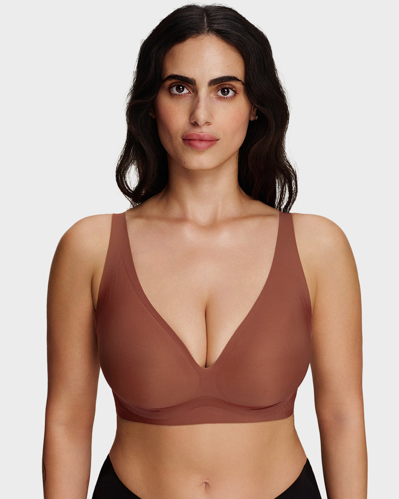 Deep V Breathable Lightweight Jelly Support Bra