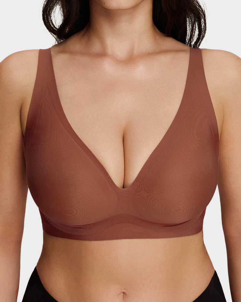 Deep V Breathable Lightweight Jelly Support Bra
