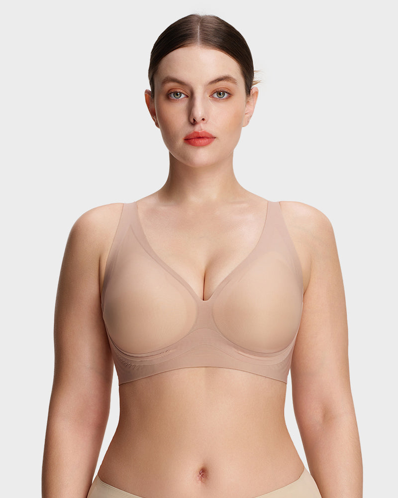 Deep V Breathable Lightweight Jelly Support Bra