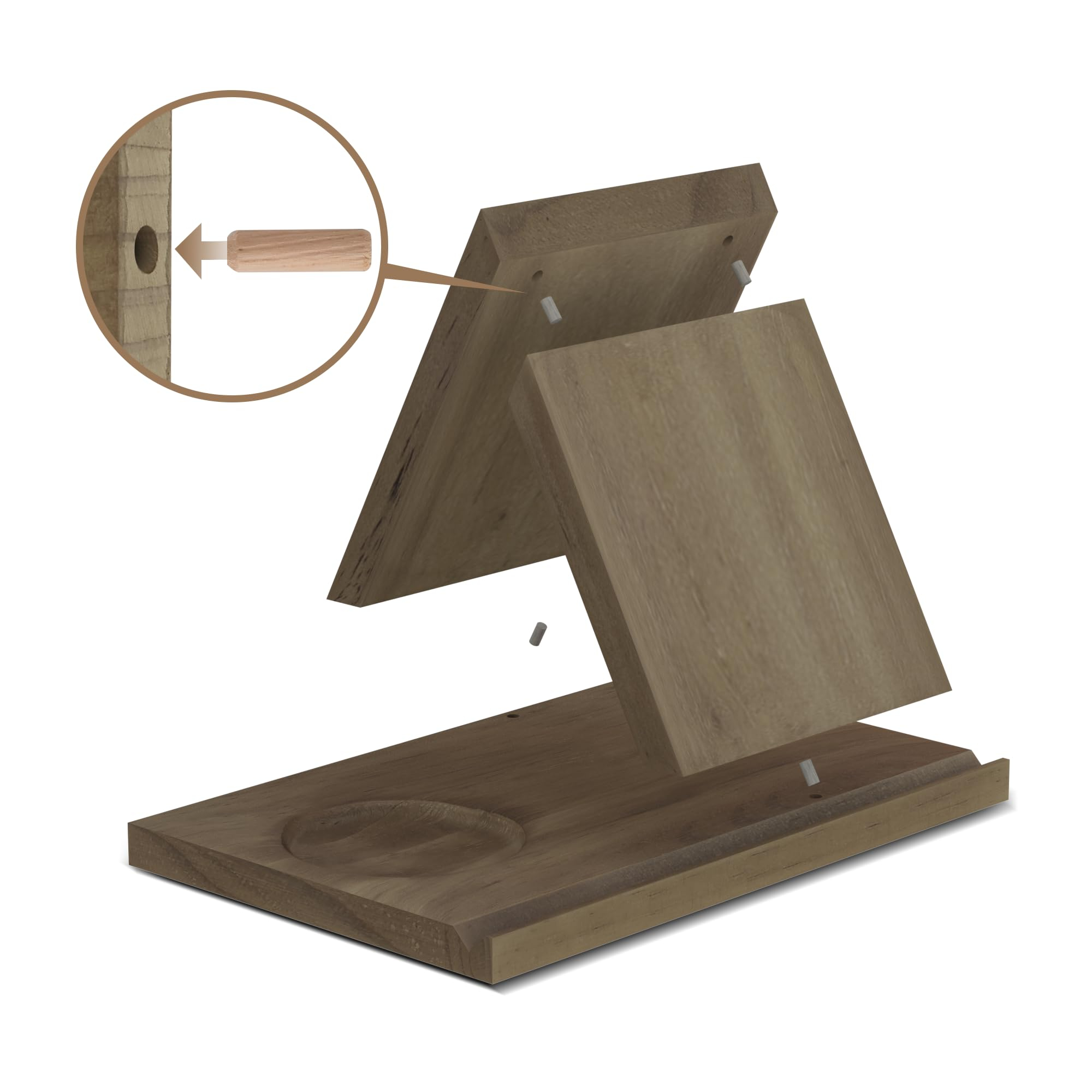 3-in-1 Wooden Triangle Bookmark, Book Stand & Drink Holder