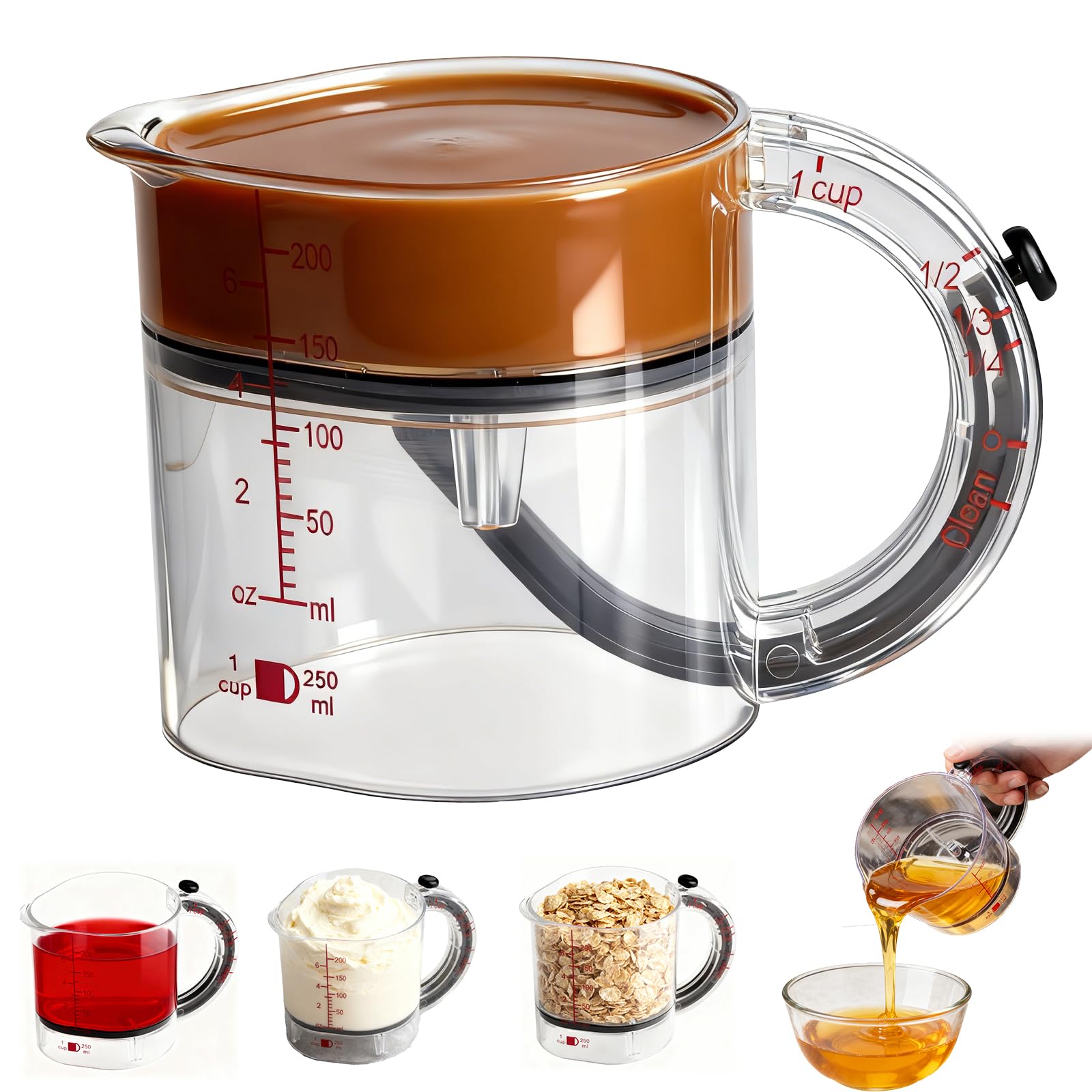All-in-one adjustable measuring cup