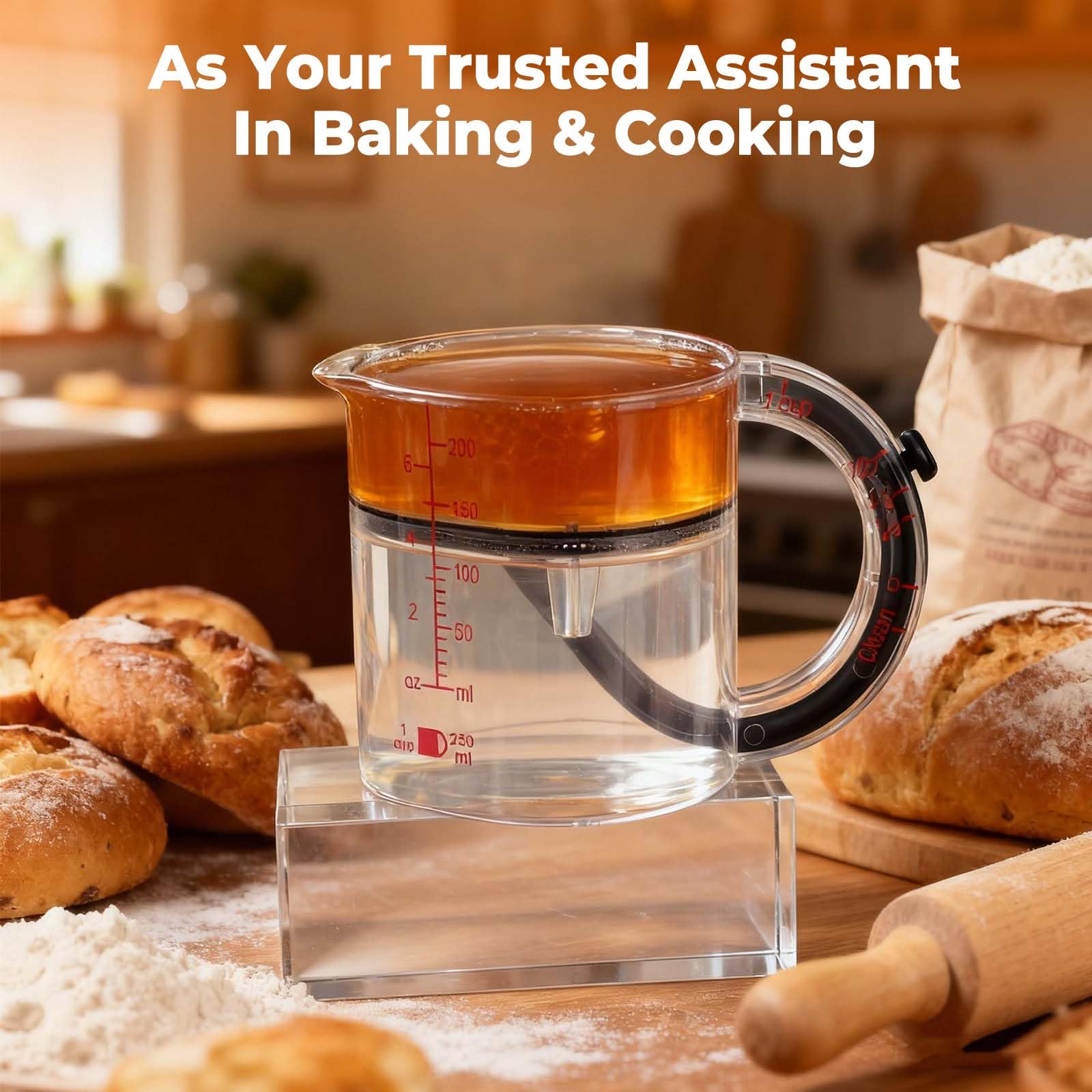 All-in-one adjustable measuring cup