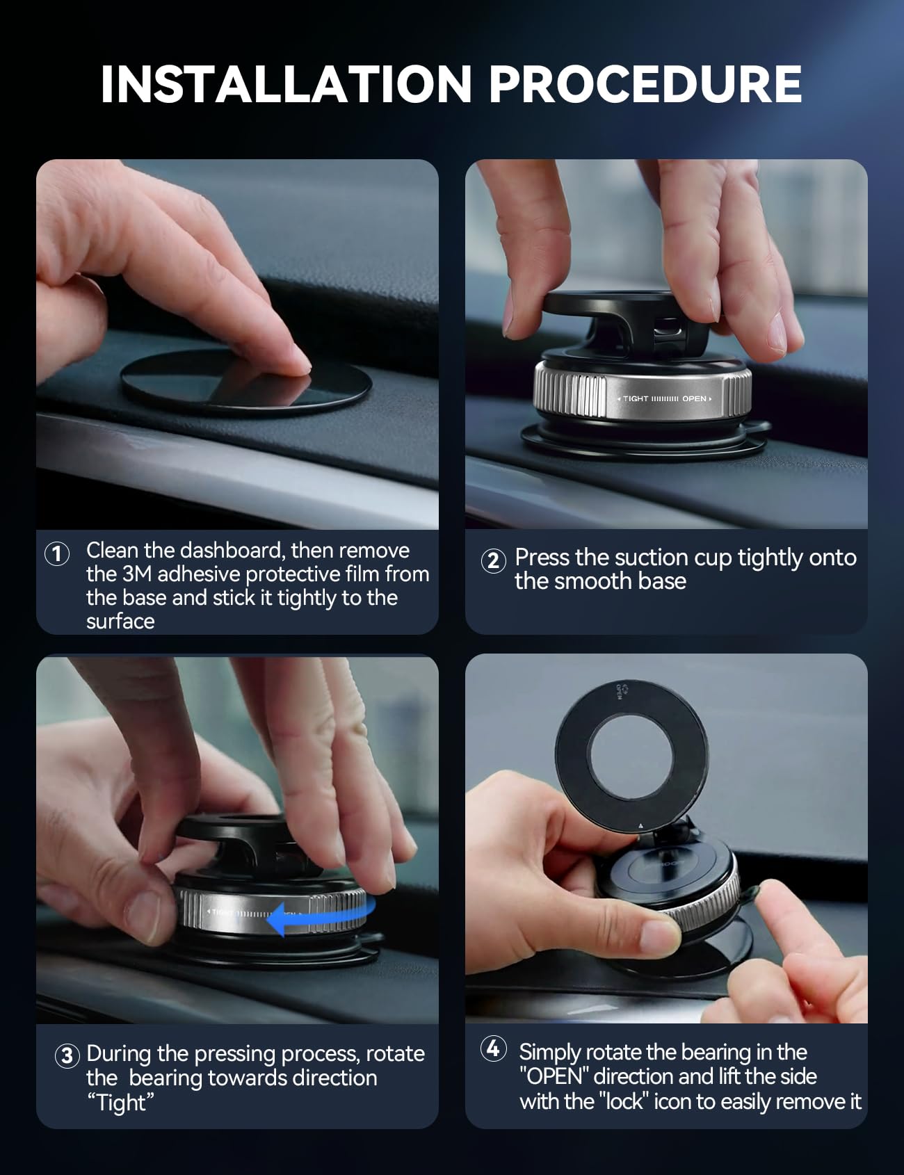  Newest 360° Adjustable Vacuum Magnetic Suction Cup Phone Holder Mount