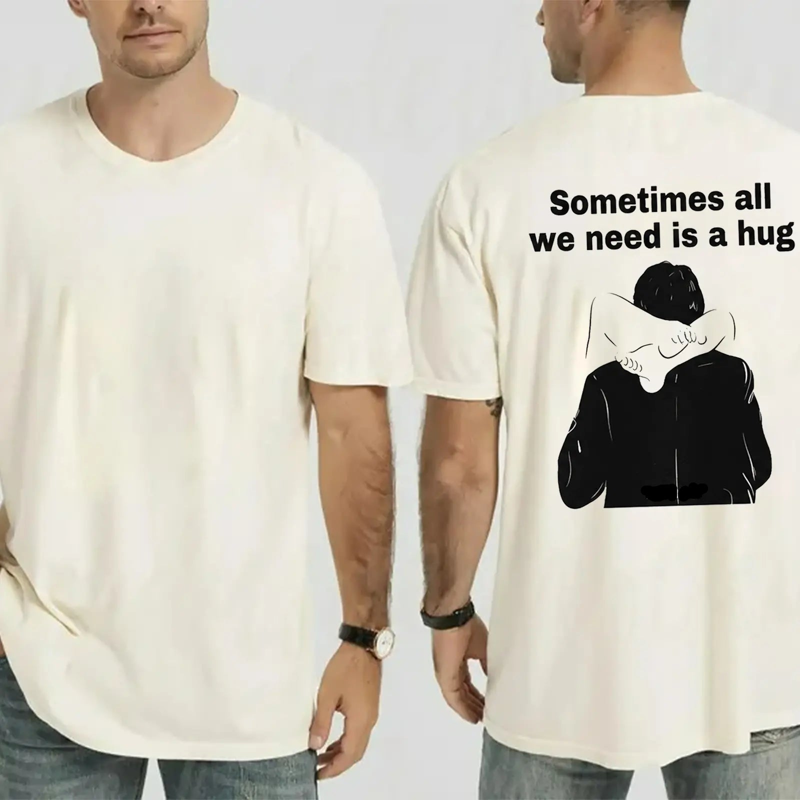 Comfortable Colorful Printed Hug T-shirt🤣👕