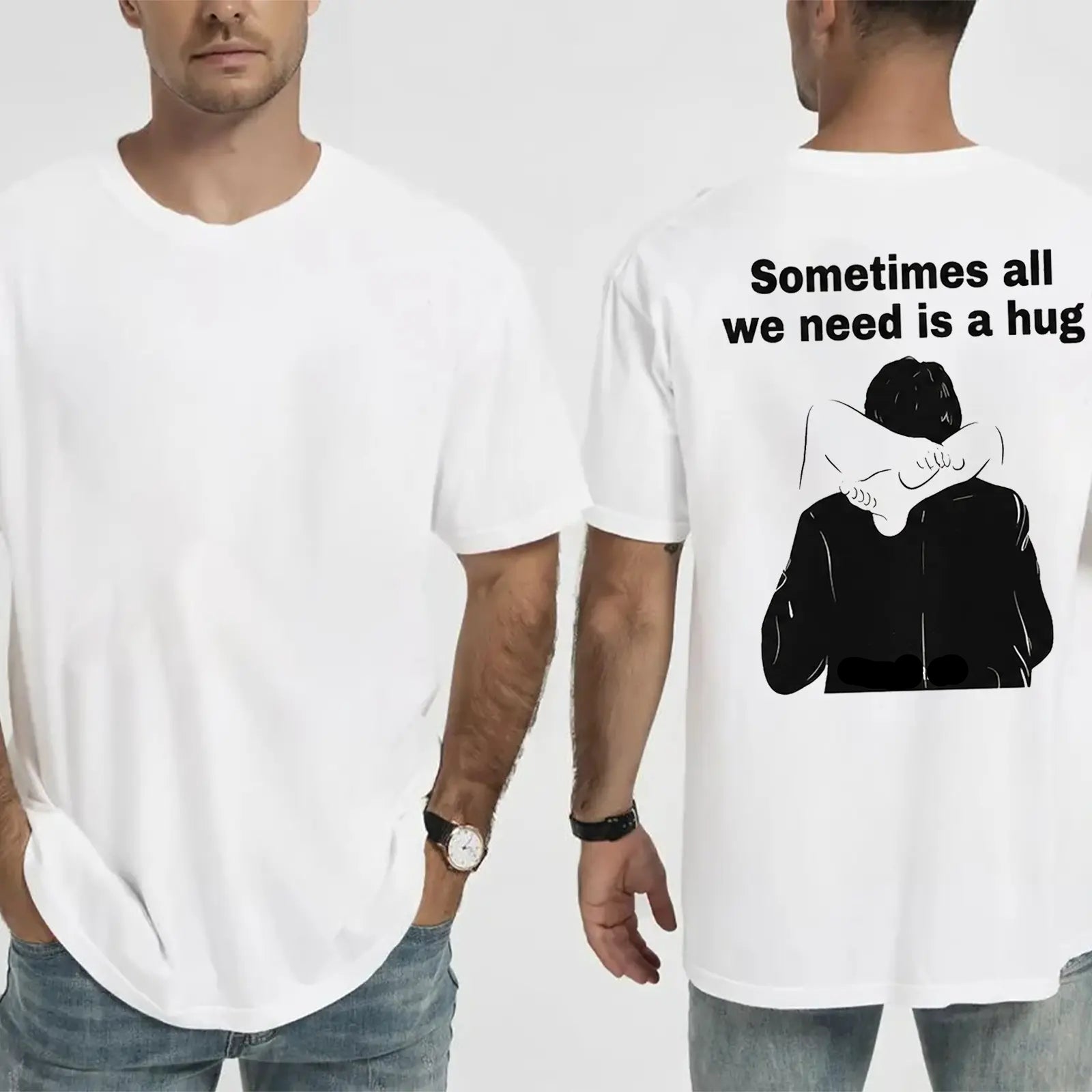 Comfortable Colorful Printed Hug T-shirt🤣👕