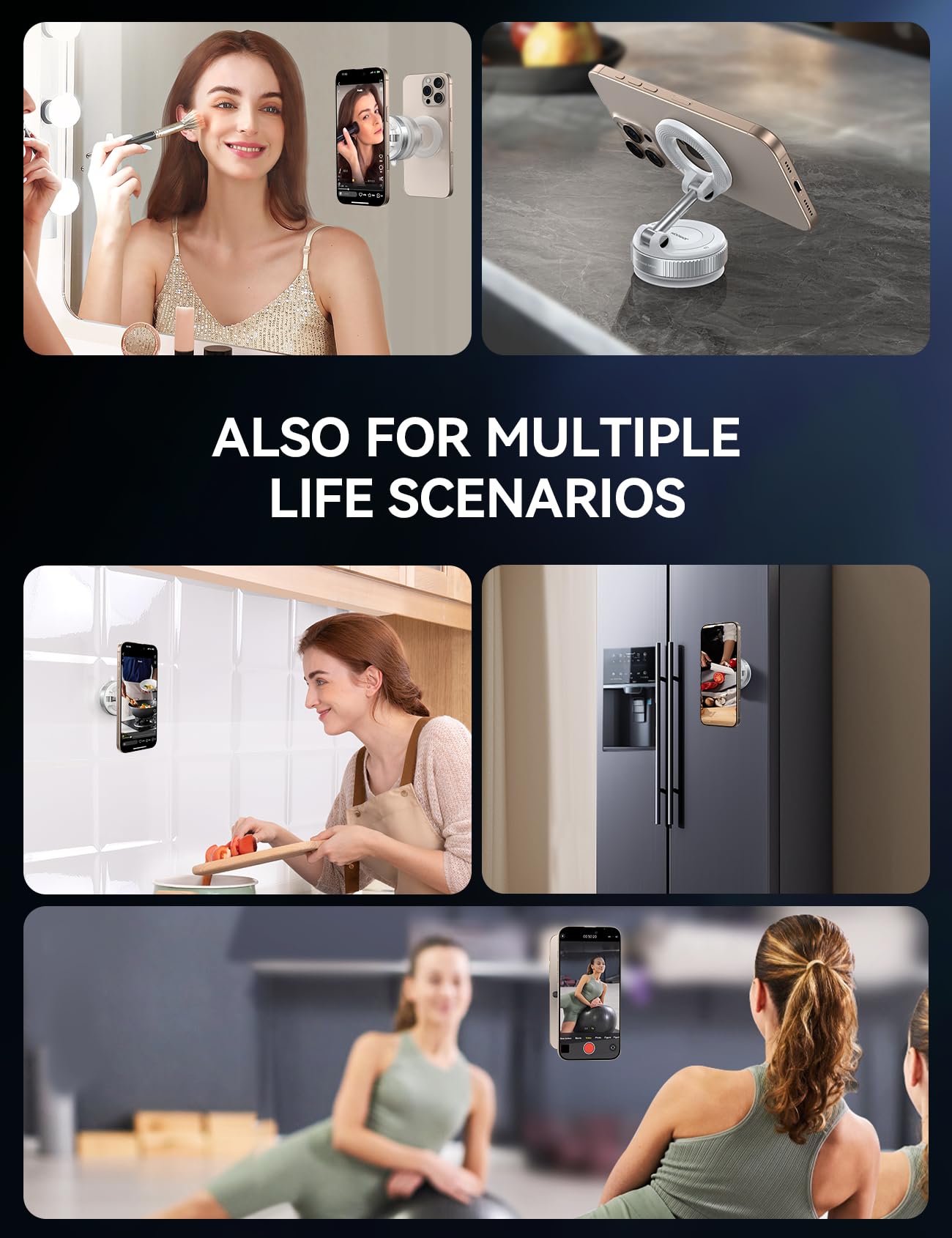  Newest 360° Adjustable Vacuum Magnetic Suction Cup Phone Holder Mount