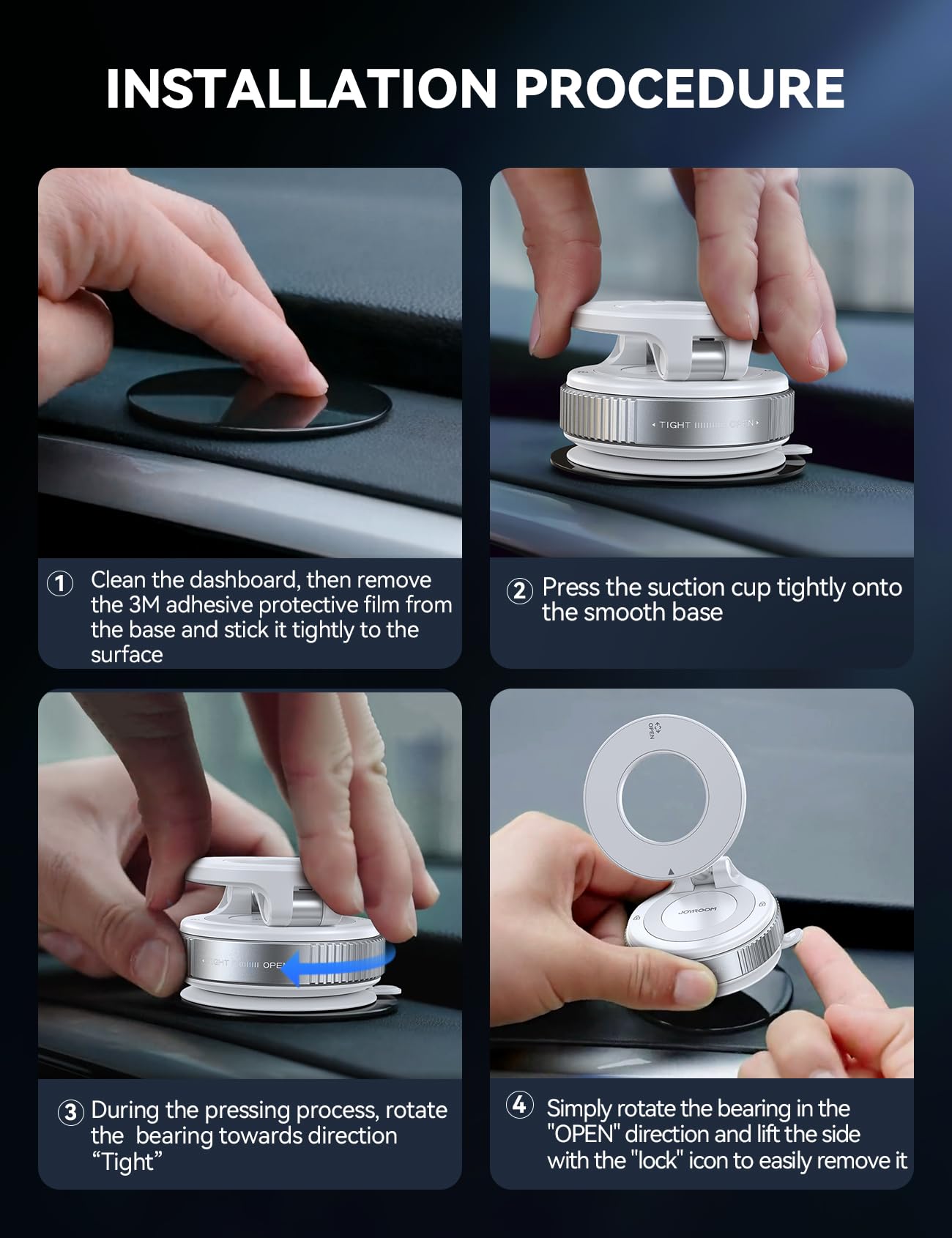  Newest 360° Adjustable Vacuum Magnetic Suction Cup Phone Holder Mount