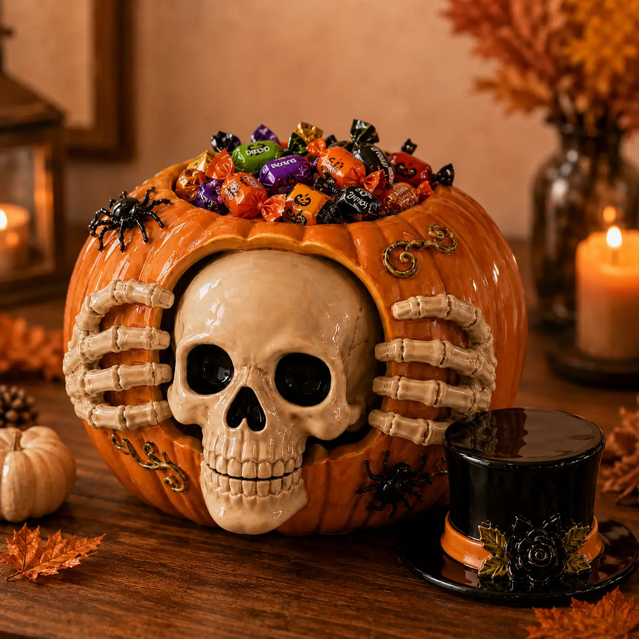 Skull Pumpkin Candy Jar – Spooky-Cute Halloween Magic 🎃💀🍬