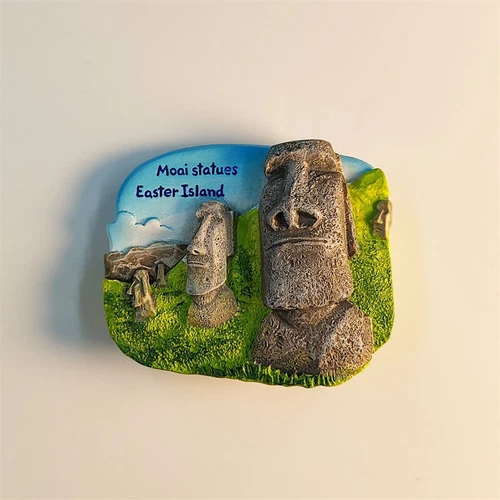 Moai Statues Easter Island Fridge Magnet Refrigerator Sticker Resin Souvenir - Picture 1 of 4