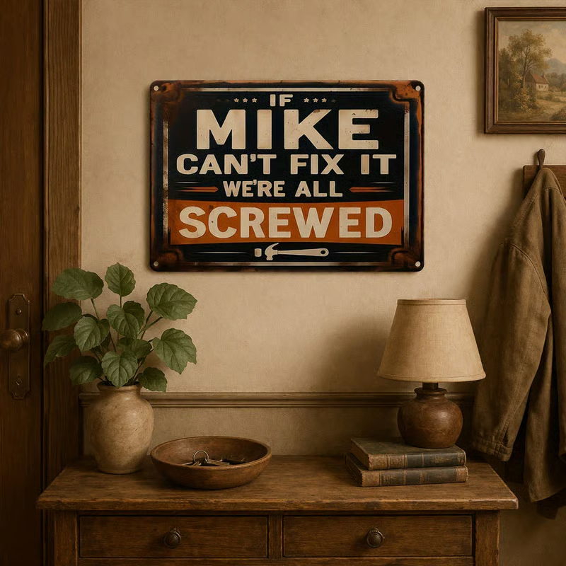 🔥Last Day 49% OFF - 🛠️"If Mike Can't Fix It, We're All Screwed" Metal Sign