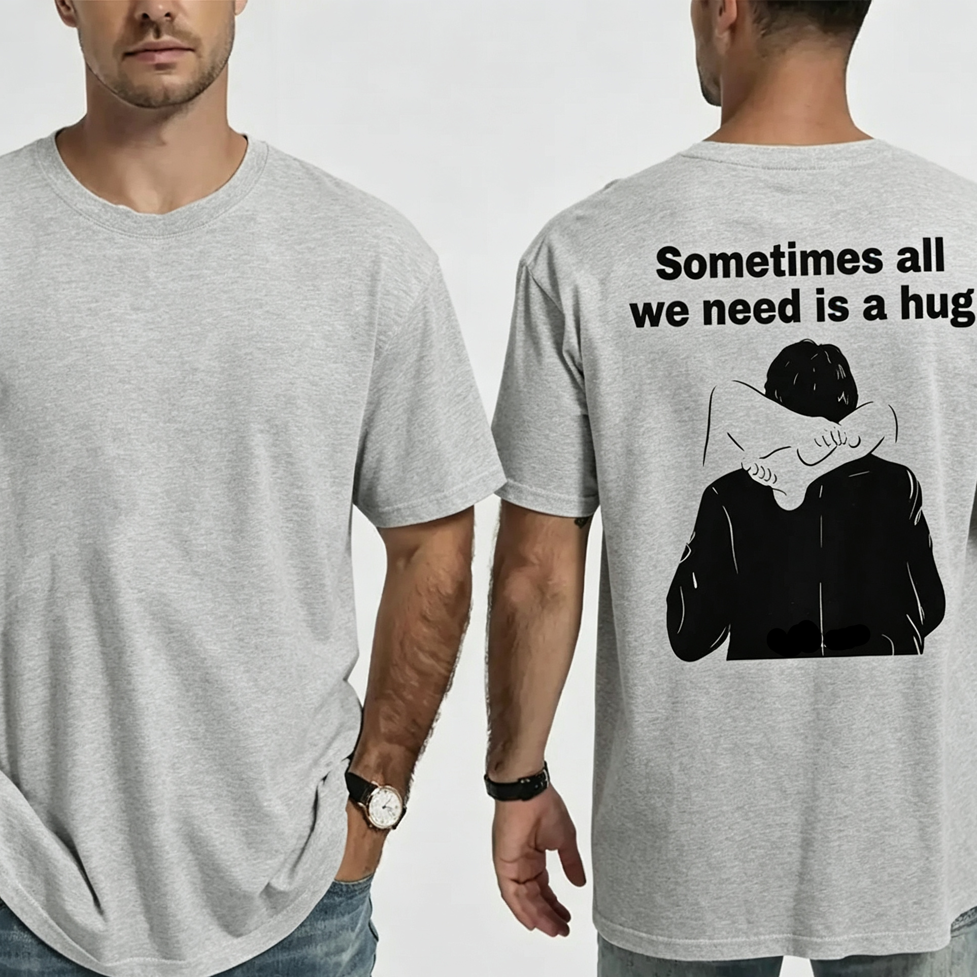 Comfortable Colorful Printed Hug T-shirt🤣👕