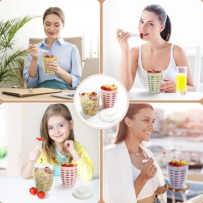 Travel Fruit Salad Storage Cup With Lids and Fork