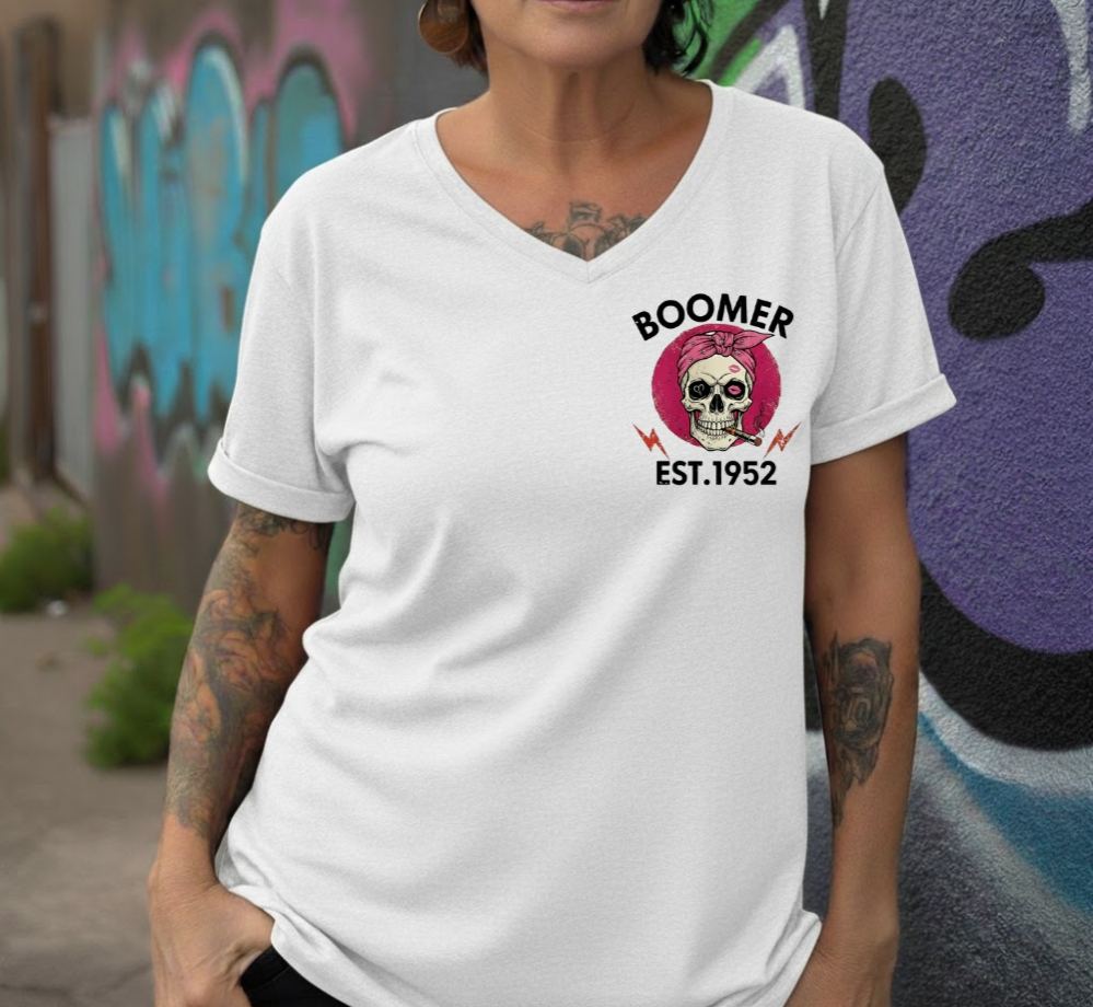 Walk Away I'm A Grumpy Old Lady Custom Year Of Birth Women's V-neck long sleeve, V-neck, Sweatshirt, Hoodie