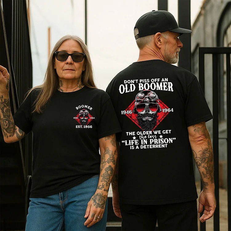 Boomer Customize T-shirt 100% Cotton, No Fear, No Fucks: Why Pissing Off a Boomer is a Bad Idea Sweatshirt, Custom Year Of Birth Hoodie