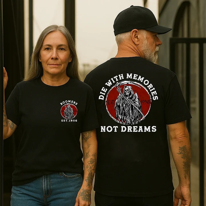 Boomers T-shirt, Die With Memories Not Dreams T-shirt/Sweatshirt, Custom EST Year