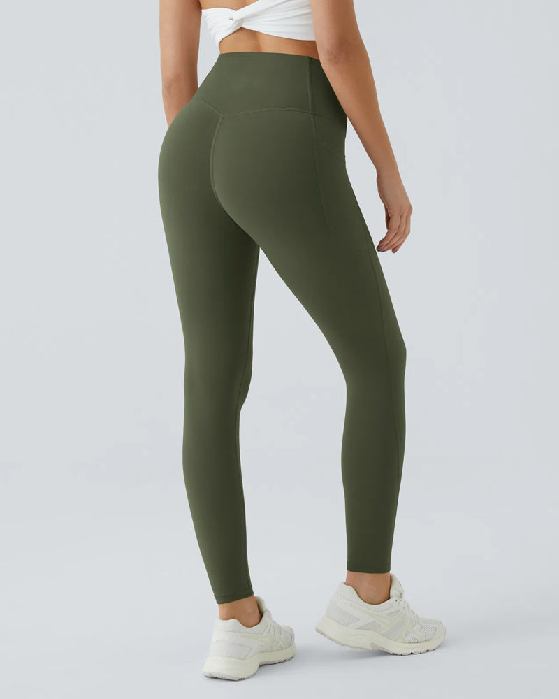 High Waisted Tummy Control Workout Leggings with Side Pockets