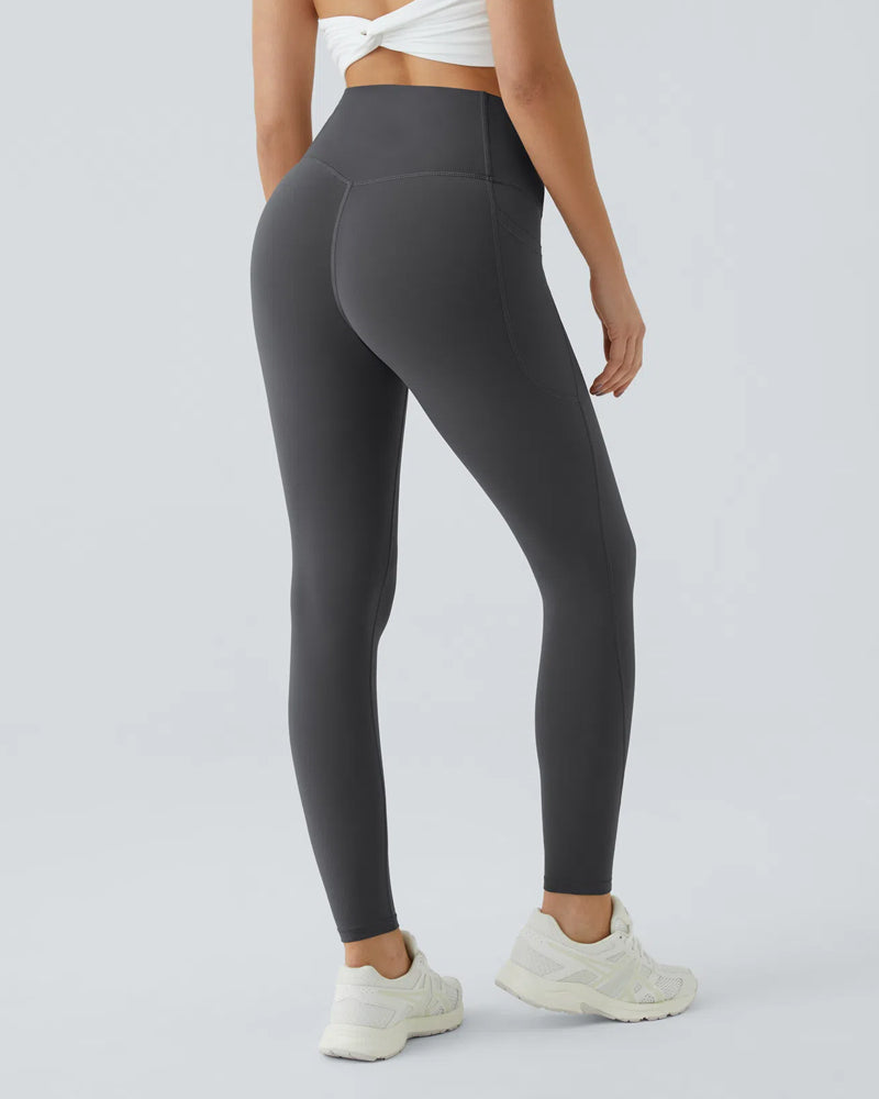 High Waisted Tummy Control Workout Leggings with Side Pockets