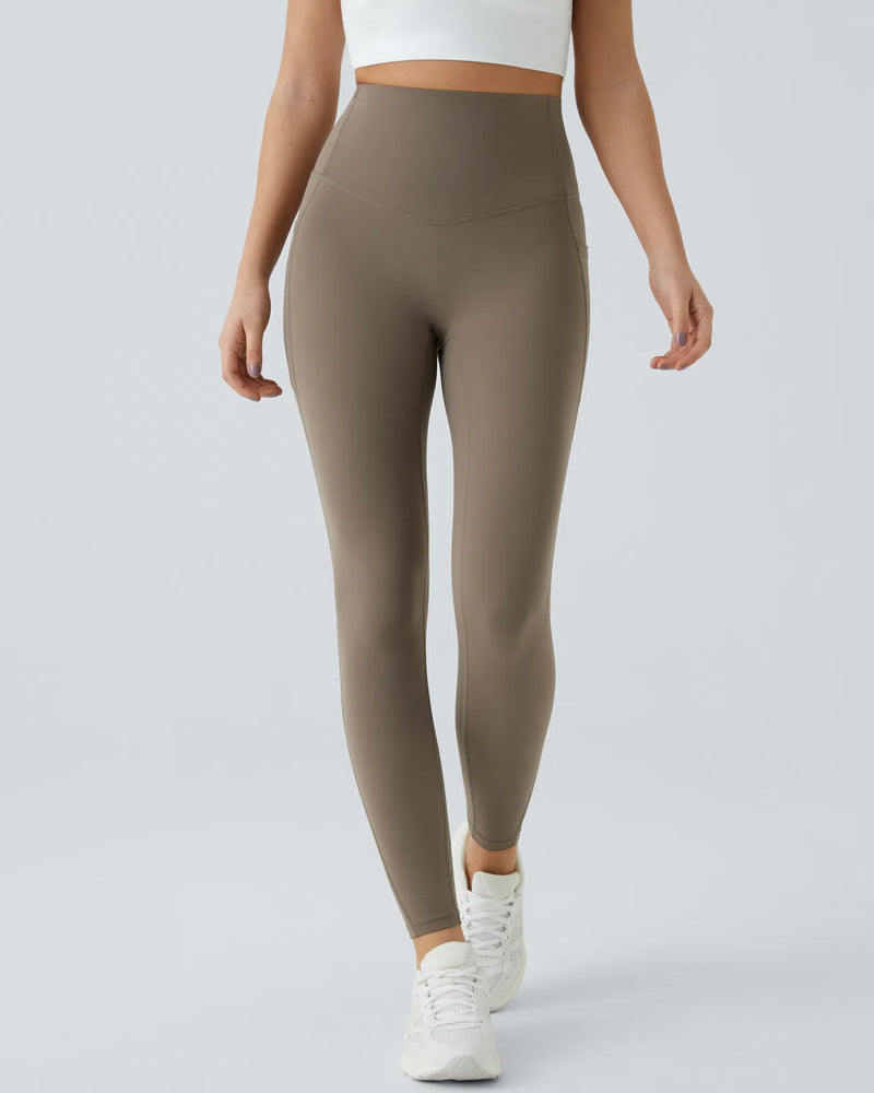 High Waisted Tummy Control Workout Leggings with Side Pockets