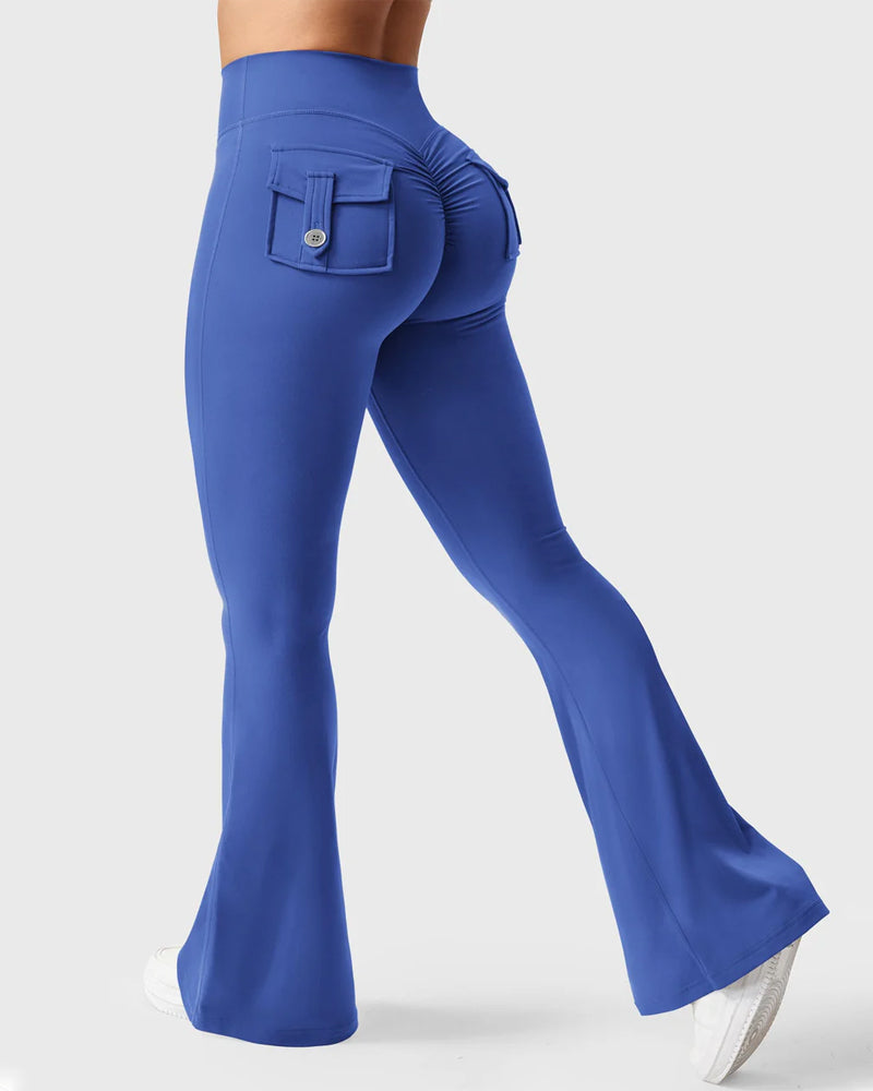 Flared Butt Lifting Leggings with Pockets