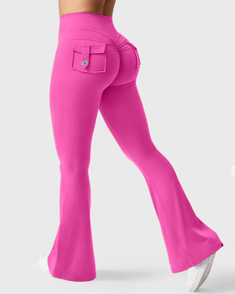 Flared Butt Lifting Leggings with Pockets