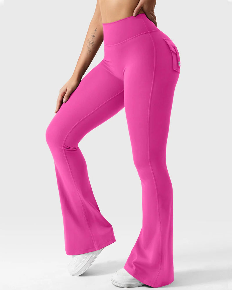 Flared Butt Lifting Leggings with Pockets