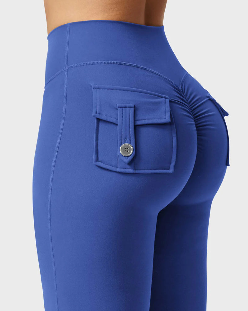 Flared Butt Lifting Leggings with Pockets