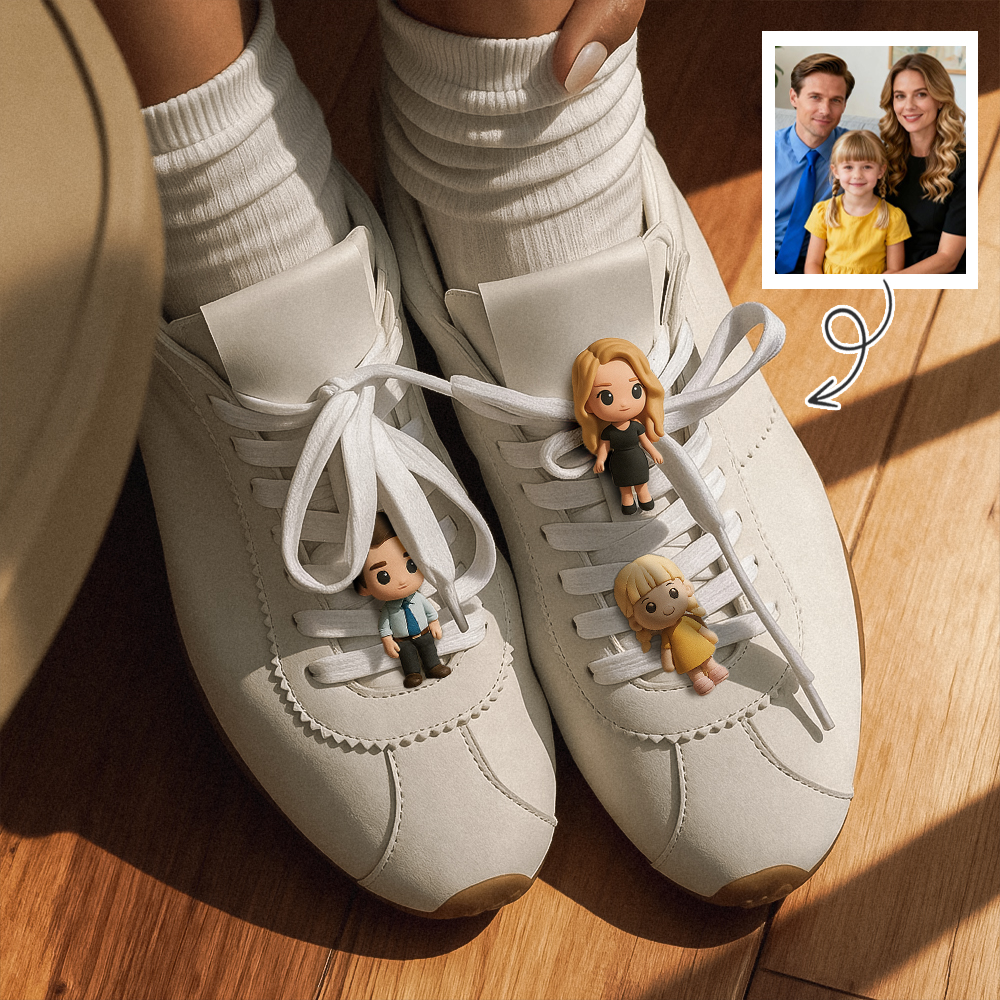 3D Printed 3D Figurine Personalized Shoelace Charms - Honor Your Dearest