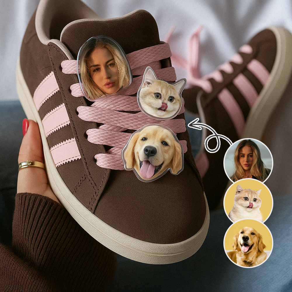 Acrylic Photo Personalized Shoelace Charms - Carry Your Cherished Ones & Furry Friends