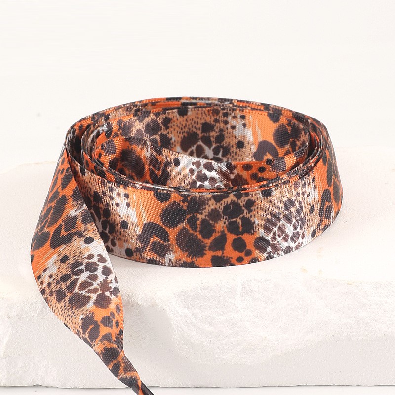 Printed Lace Shoelaces, Leopard Pattern Shoelaces, 2Cm Satin Shoelaces For White Sneakers