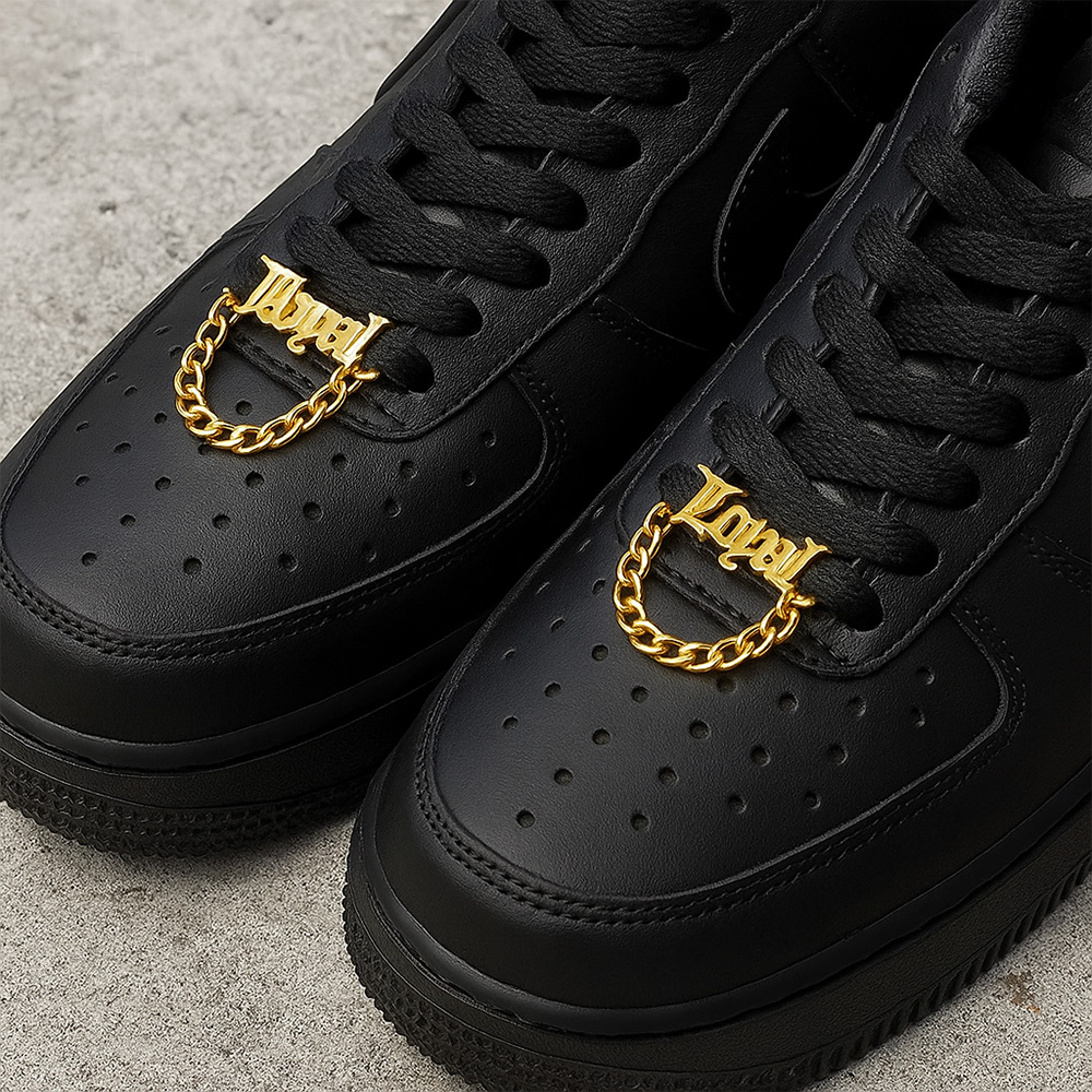 Custom Name Chain Shoe Buckles in Gold / Silver / Rose Gold, Personalized Shoelace Charms, Personalized Shoe Decoration