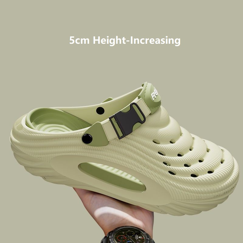 Men's Summer Outdoor Clogging Shoe - 5cm Height-Increasing, New Style Outdoor Sports Non-Slip EVA Sandals, Odor-Resistant & No Squeaking