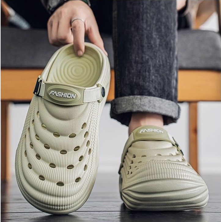 Men's Summer Outdoor Clogging Shoe - 5cm Height-Increasing, New Style Outdoor Sports Non-Slip EVA Sandals, Odor-Resistant & No Squeaking