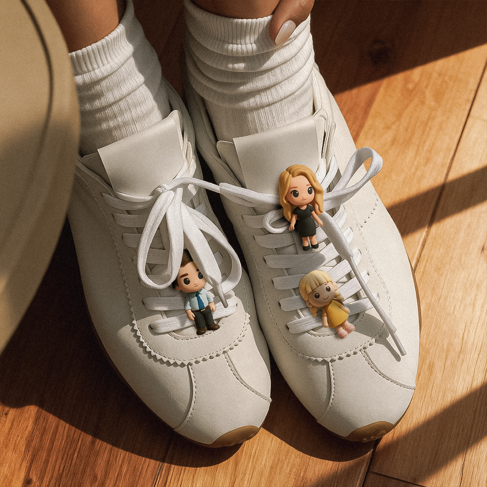 3D Printed 3D Figurine Personalized Shoelace Charms - Honor Your Dearest