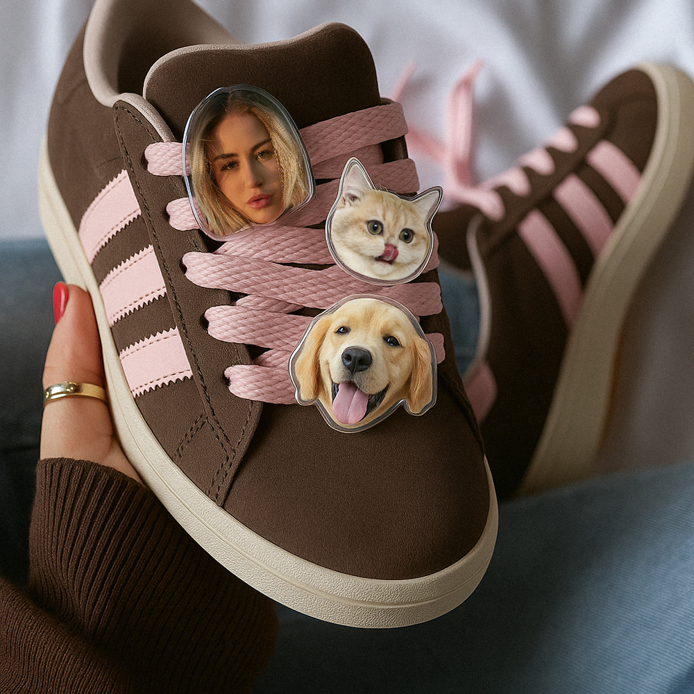 Acrylic Photo Personalized Shoelace Charms - Carry Your Cherished Ones & Furry Friends