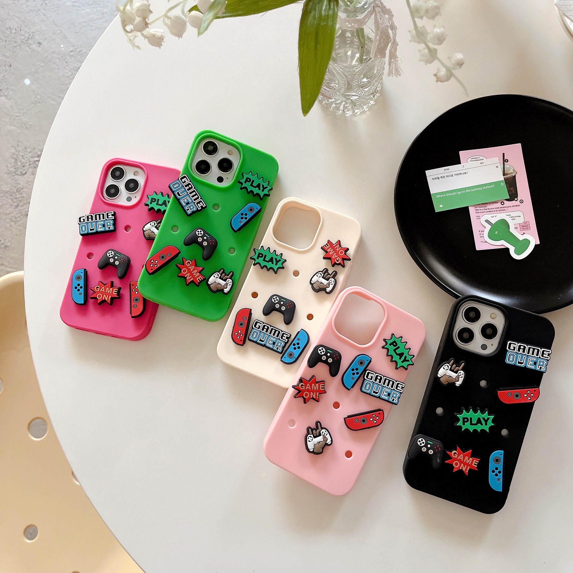 Charmed Phone Cases With Game Controller Phone Charms – Fits iPhone12/14 Pro Max/15