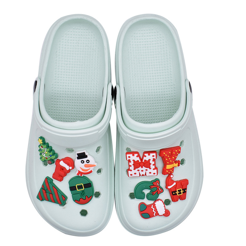 Christmas Letter Custom Shoelace Charm – PVC Soft Detachable Hole Shoe Decor