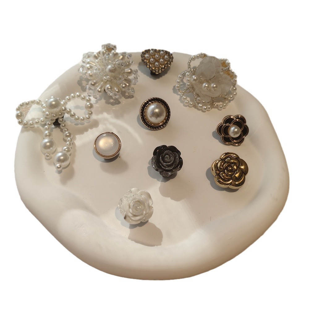 High-End Shoelace Decoration, Pearl Bow Shoelace Charms, Silver-Gray Beaded Shoe Buckle Shoelace