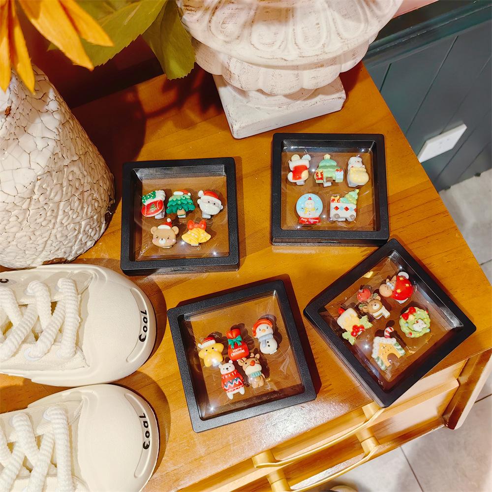 New Autumn & Winter Cute Creative Christmas Shoe & Shoe Lace Charms - Elk Shoe Buckles & Clips Boxed Set for Kids' Shoes