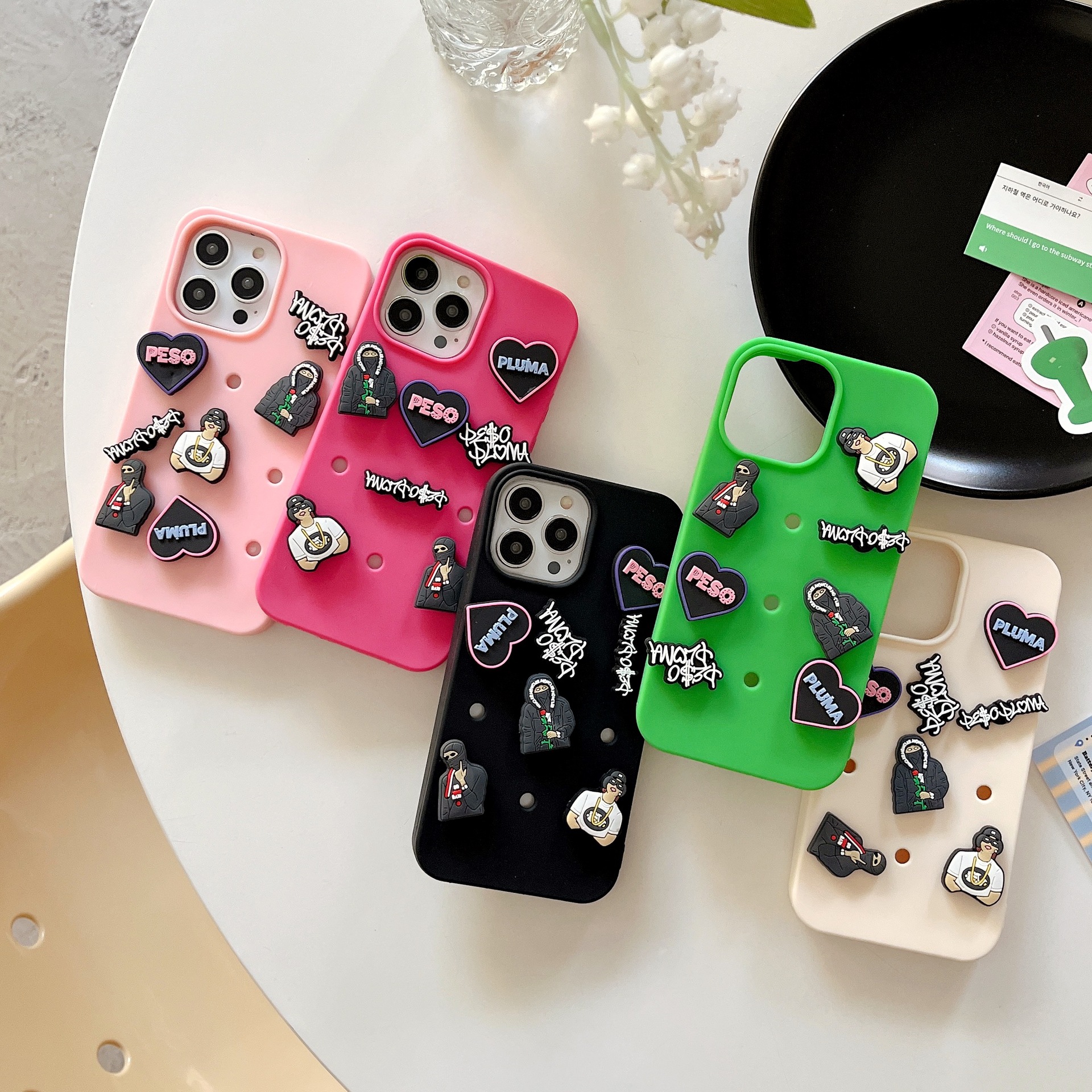 Charmed Phone Cases With Cartoon Singer Phone Charms – Fits iPhone11/12/14 Pro Max