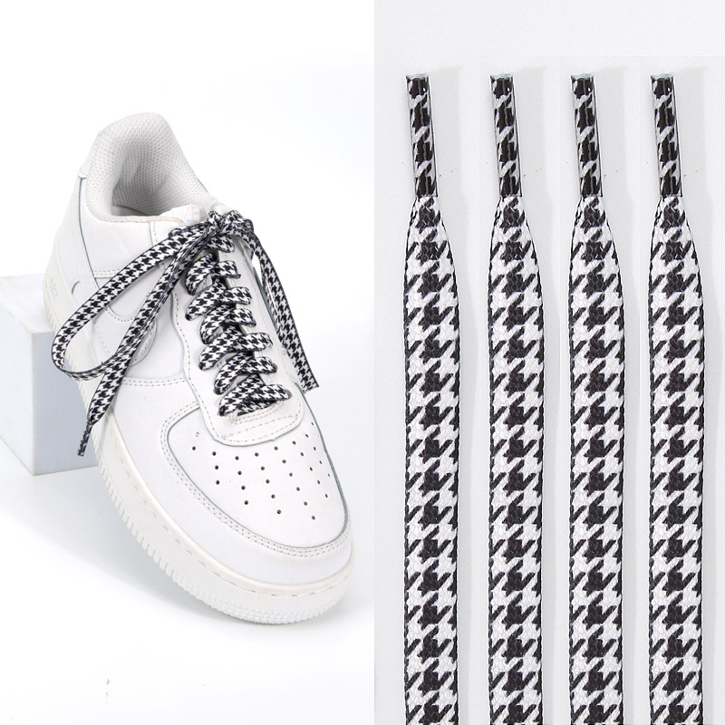 Custom Striped Printed Shoelaces, Flat Patterned Retro Shoelaces, Suitable For White Shoes, Canvas Shoes, Sports Casual Shoes