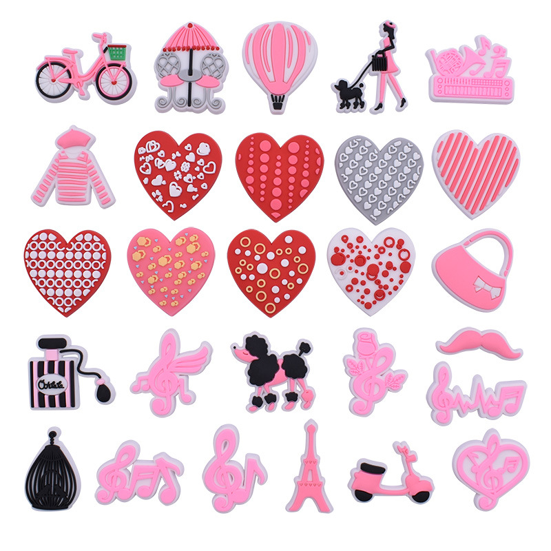 Romantic Valentine’s Hole Shoe Buckle – PVC Soft DIY Detachable Flower Decor