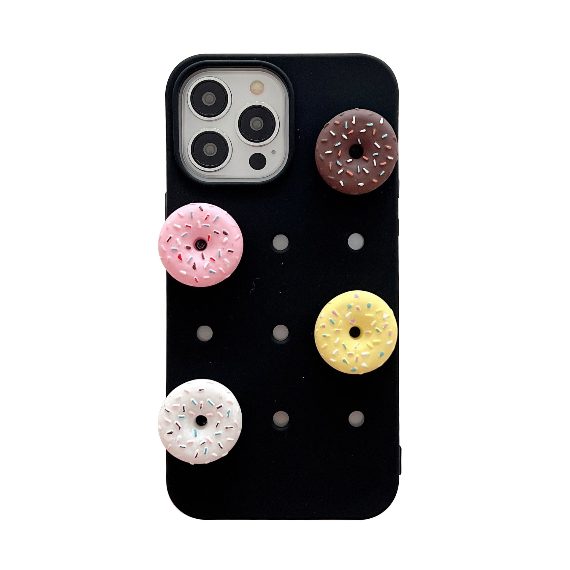 Charmed Phone Cases With 3D Creative Donut Phone Charms – Fits iPhone12/13/14 Pro Max