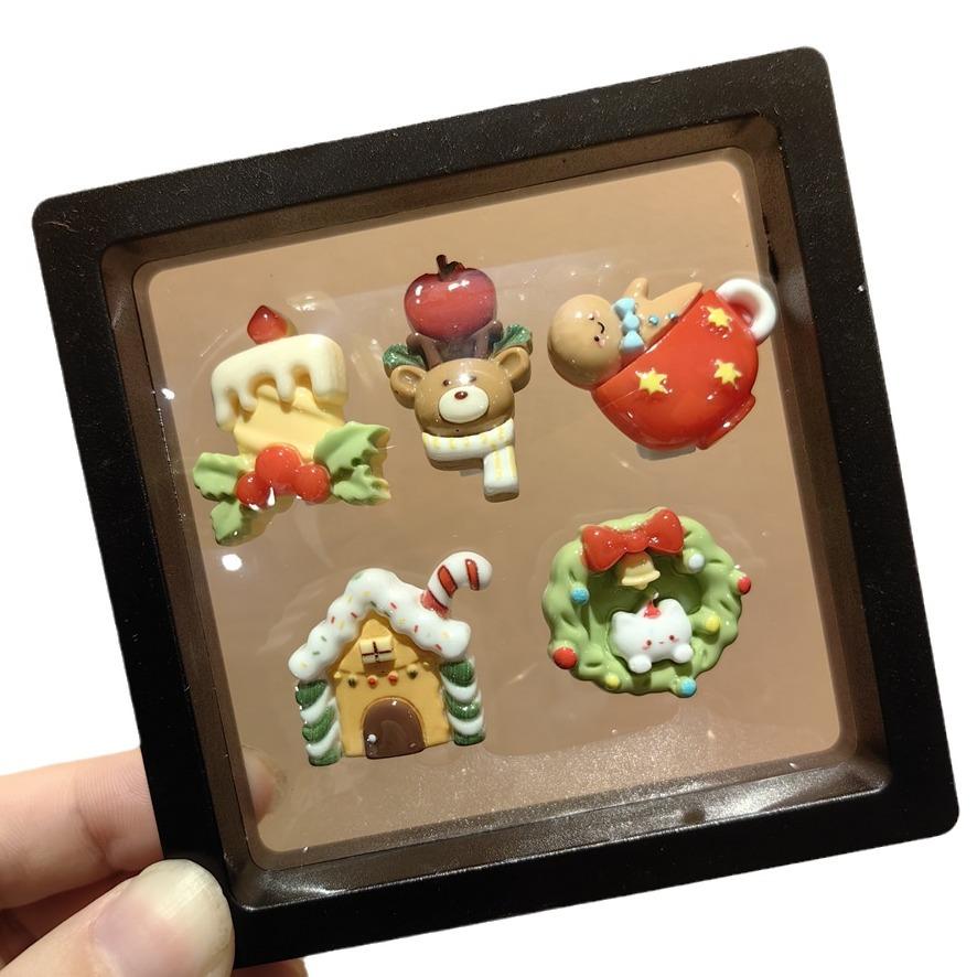 New Autumn & Winter Cute Creative Christmas Shoe & Shoe Lace Charms - Elk Shoe Buckles & Clips Boxed Set for Kids' Shoes